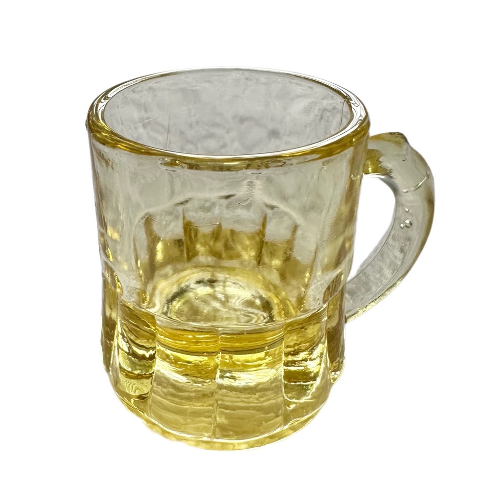 Vintage yellow mini mug / stein shot glass